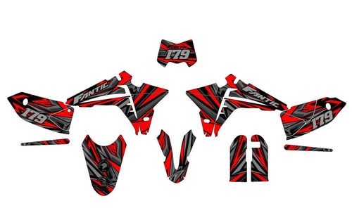 Kit grafiche Fantic 179 rosso grigio nero personalizzabile